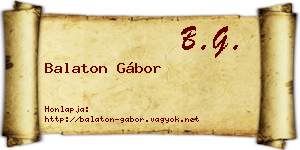Balaton Gábor névjegykártya