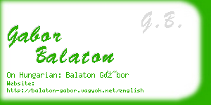 gabor balaton business card